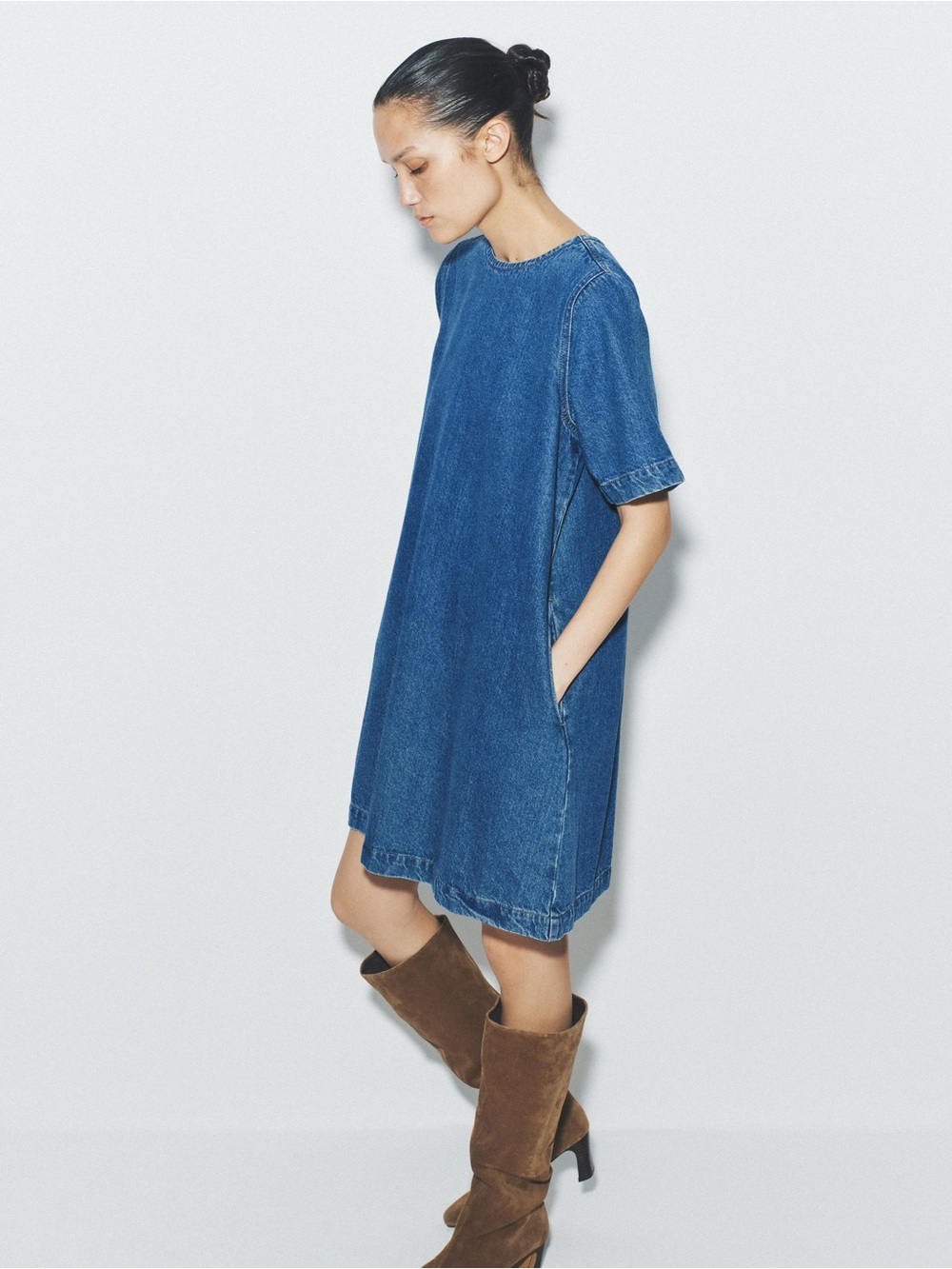 Next US Short Sleeve Denim Dress set  - Blue and Black